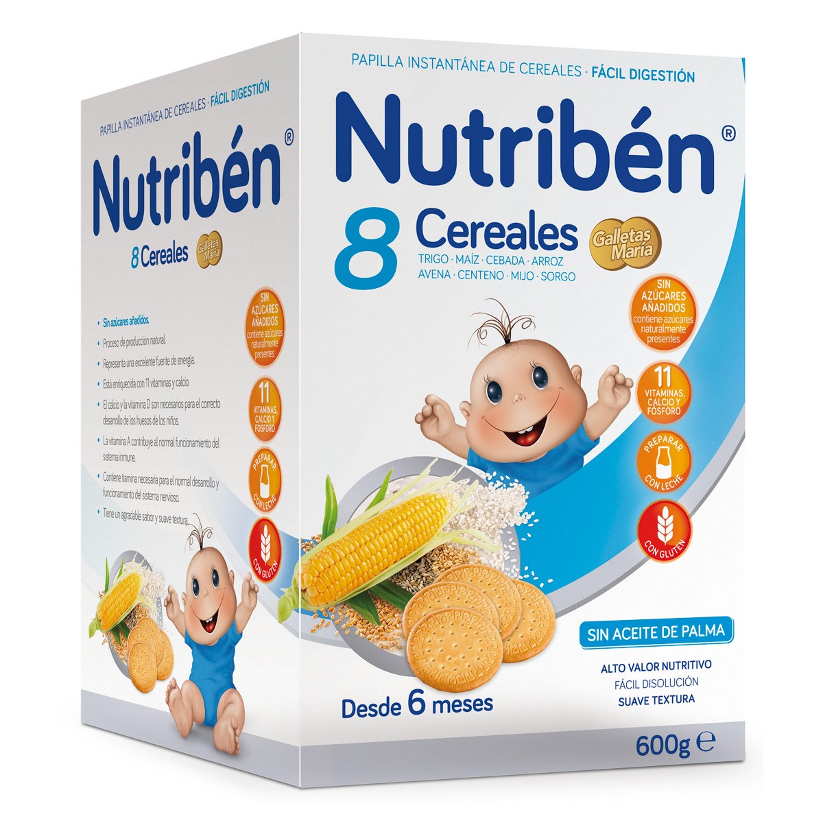 Nutribén 8 cereales galleta maría 600gr