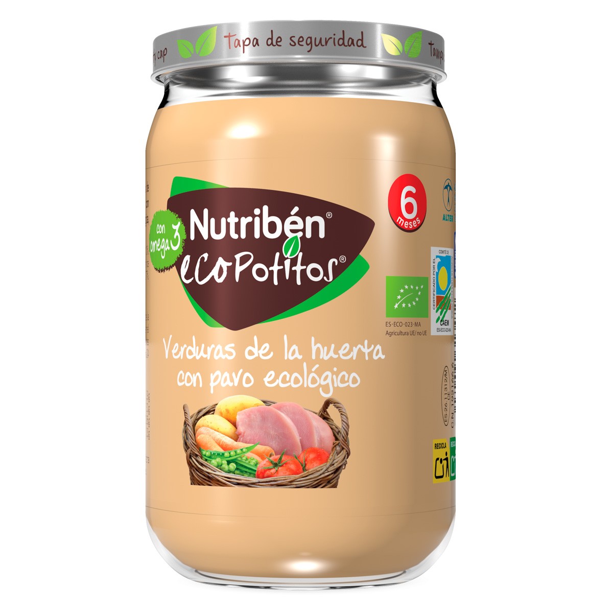 Nutribén Ecopotitos verduras de la huerta con pollo de corral y omega3 
235gr