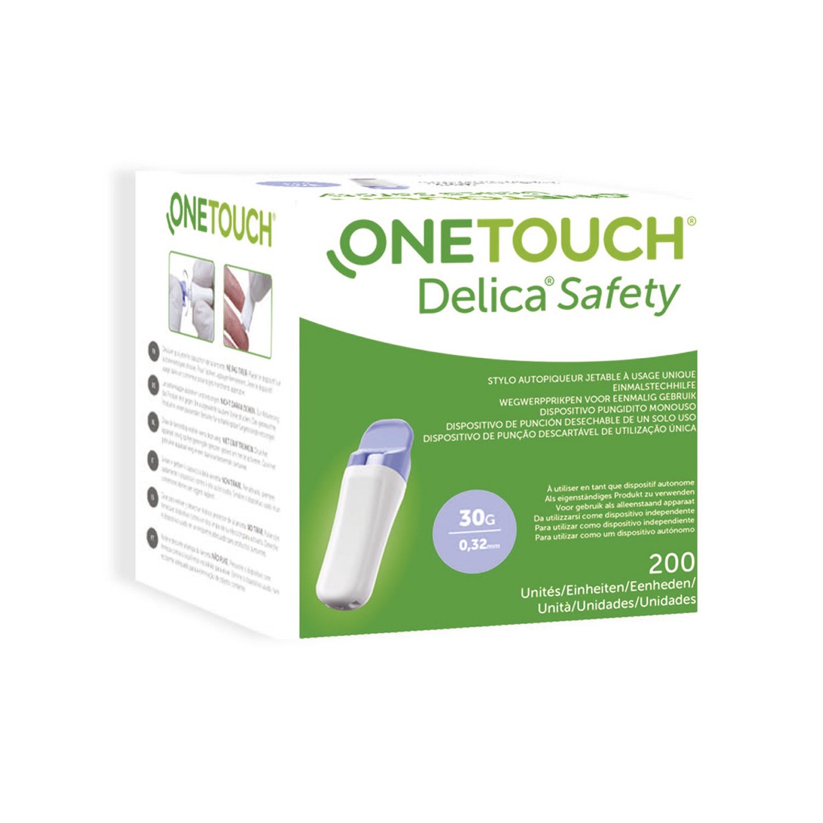 One Touch Delica Safety lancetas 200u